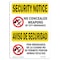 Signmission OSHA Security Sign, 5" Height, 7" Width, No Concealed Weapons Bilingual, Landscape, SN-D-57-L-11585 OS-SN-D-57-L-11585 - alternate 1